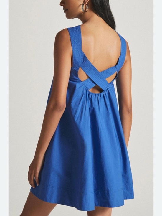 Maeve Dresses & Skirts - Maeve Anthropologie Crossback Poplin Swing Mini Dress Cobalt Blue